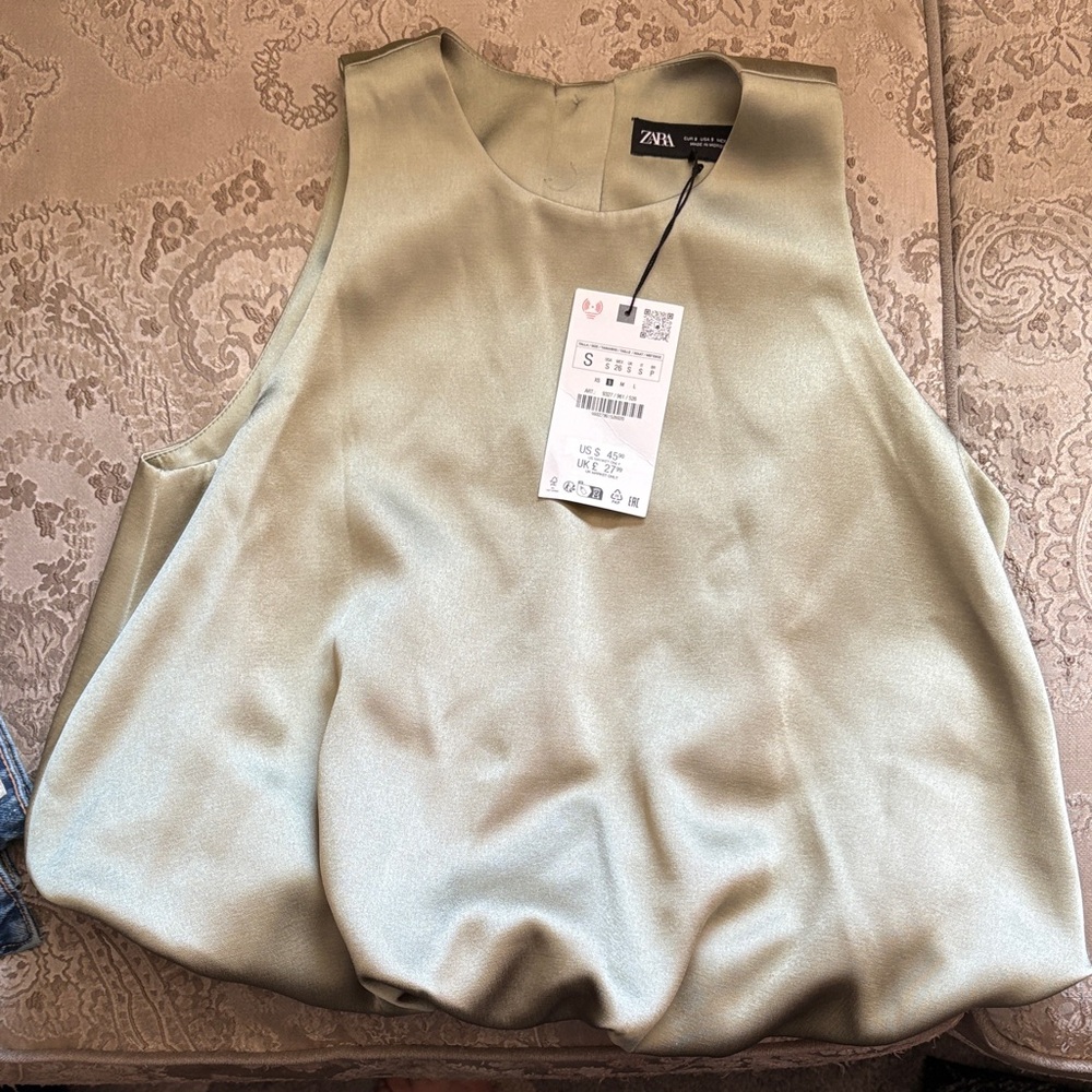 Zara Women's Blouse - Light Olive